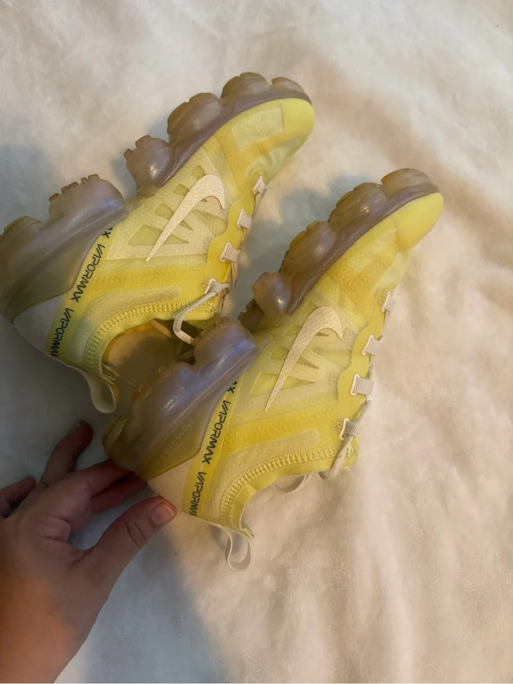 Nike women Yellow and Cream VaporMax Sneakers
